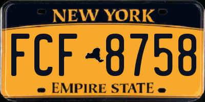 NY license plate FCF8758