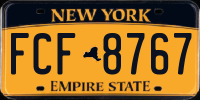 NY license plate FCF8767