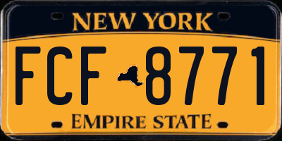 NY license plate FCF8771