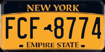 NY license plate FCF8774
