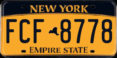 NY license plate FCF8778