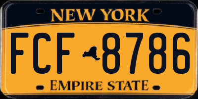 NY license plate FCF8786
