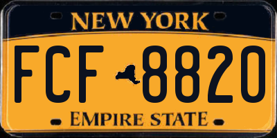 NY license plate FCF8820