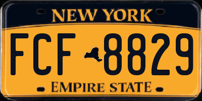 NY license plate FCF8829