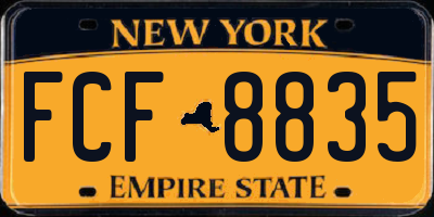 NY license plate FCF8835