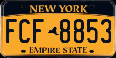 NY license plate FCF8853