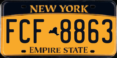 NY license plate FCF8863