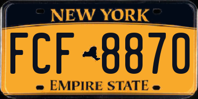 NY license plate FCF8870