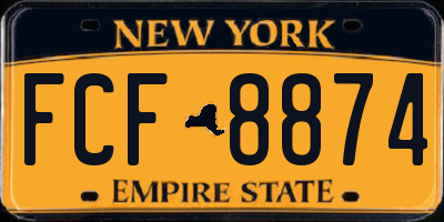 NY license plate FCF8874