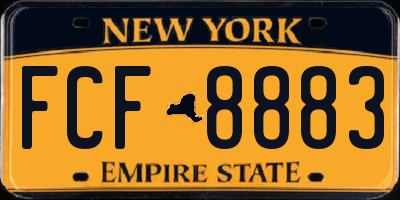 NY license plate FCF8883