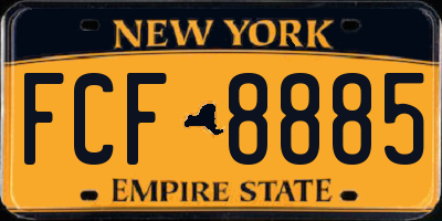 NY license plate FCF8885