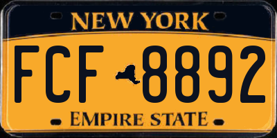 NY license plate FCF8892