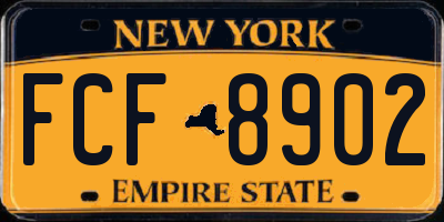 NY license plate FCF8902