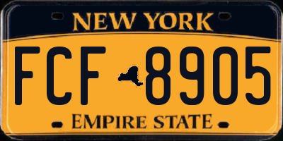 NY license plate FCF8905