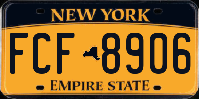NY license plate FCF8906