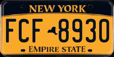 NY license plate FCF8930