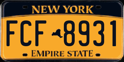 NY license plate FCF8931