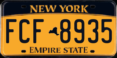 NY license plate FCF8935