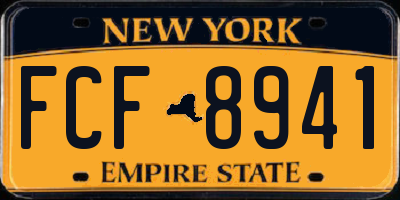 NY license plate FCF8941