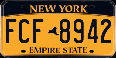 NY license plate FCF8942