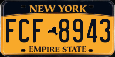 NY license plate FCF8943