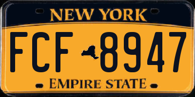 NY license plate FCF8947
