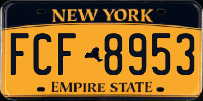 NY license plate FCF8953