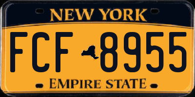 NY license plate FCF8955