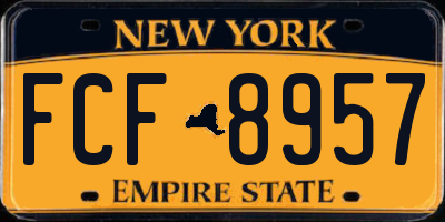 NY license plate FCF8957