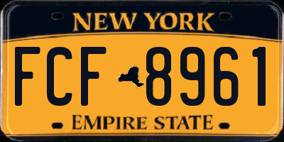 NY license plate FCF8961