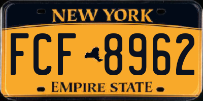 NY license plate FCF8962