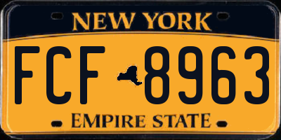 NY license plate FCF8963