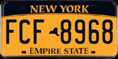 NY license plate FCF8968