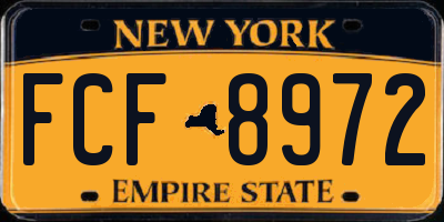 NY license plate FCF8972