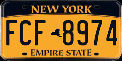 NY license plate FCF8974