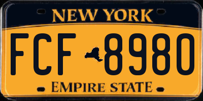 NY license plate FCF8980