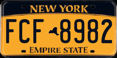 NY license plate FCF8982