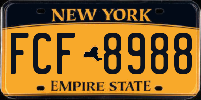 NY license plate FCF8988