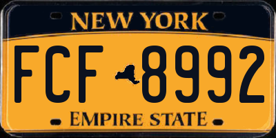 NY license plate FCF8992