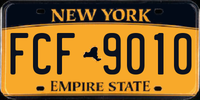 NY license plate FCF9010