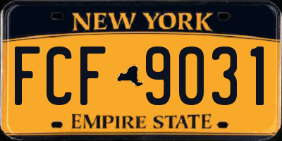 NY license plate FCF9031