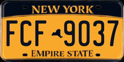 NY license plate FCF9037