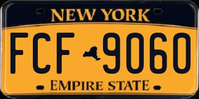 NY license plate FCF9060