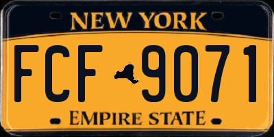 NY license plate FCF9071