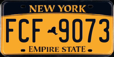 NY license plate FCF9073