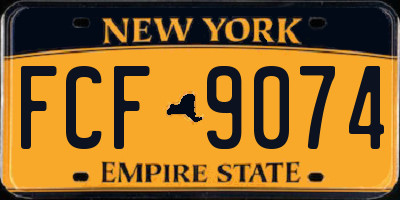 NY license plate FCF9074
