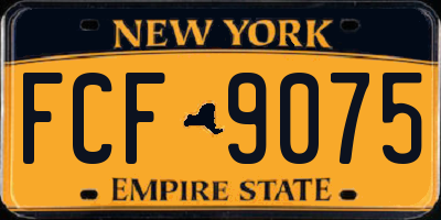 NY license plate FCF9075