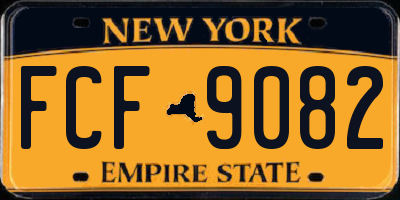 NY license plate FCF9082