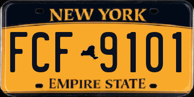 NY license plate FCF9101