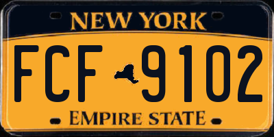 NY license plate FCF9102